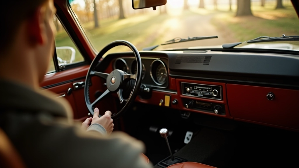 Interior dashboard of a seventies era brovane vehicle