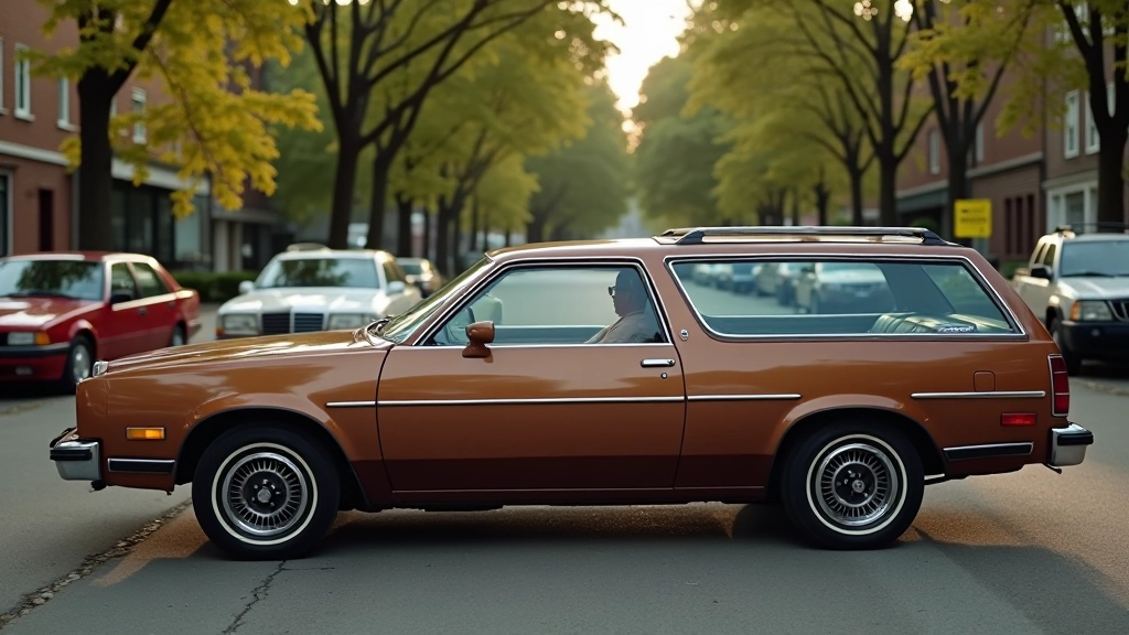 Side profile of a classic hatchback showing distinctive period design